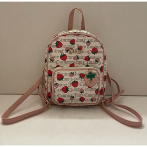 JUICY COUTURE Strawberry Charm Pecan White Freshly Picked Backpack Bag NWT